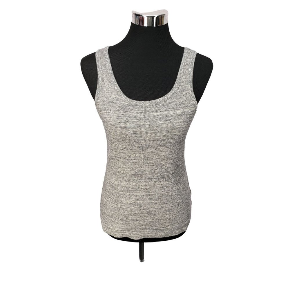 Jeans By Buffalo Nell Cami Ribbed Top Rhinestone Fitted Oatmeal Sleeveless XL